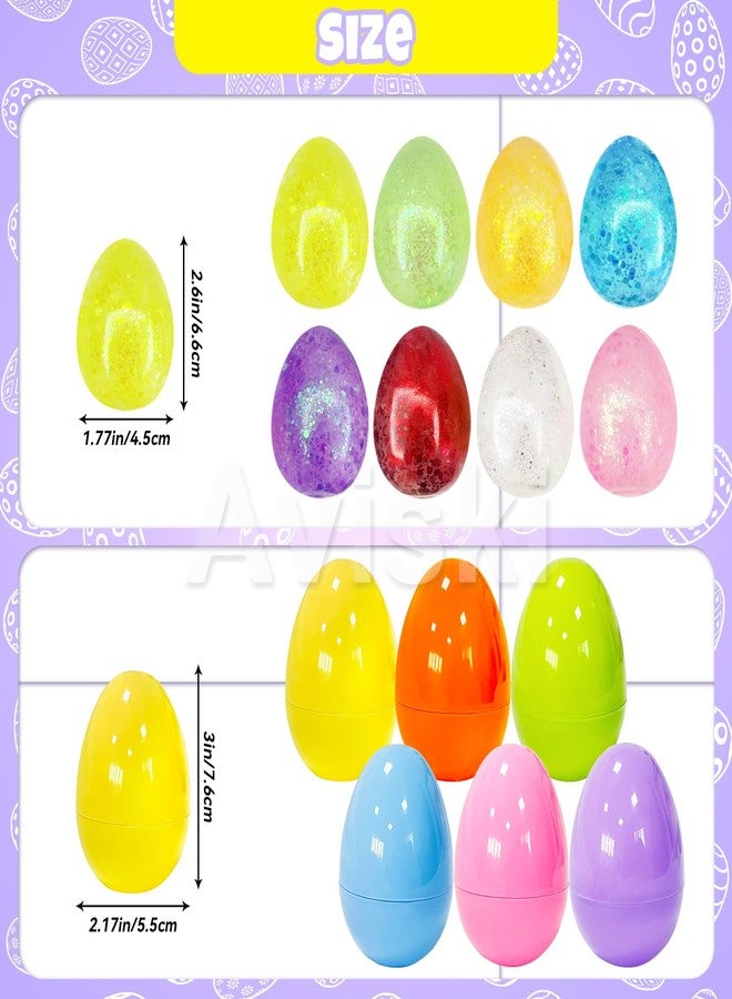 Aviski 16 Pack Easter Eggs with Egg Shape Stree Ball Toys, Easter Basket Stuffers for Kids Toddlers, Squeeze Toys for Easter Party Favors, Easter Gifts for Kids, Filled Easter Egg with Toys Inside - Image 2